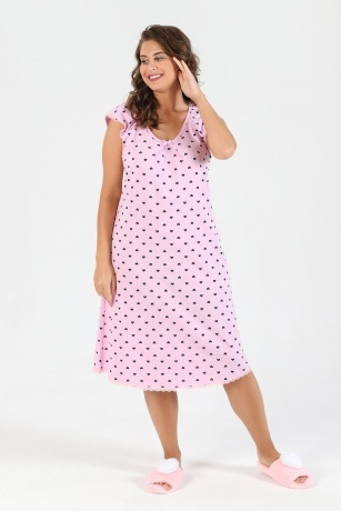 Сорочка женская ночная большие размеры Лейла розовый