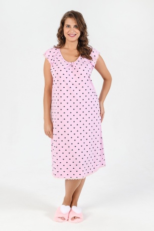 Сорочка женская ночная большие размеры Лейла розовый