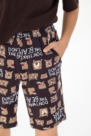 Пижама для мальчика Потап-2 коричневый