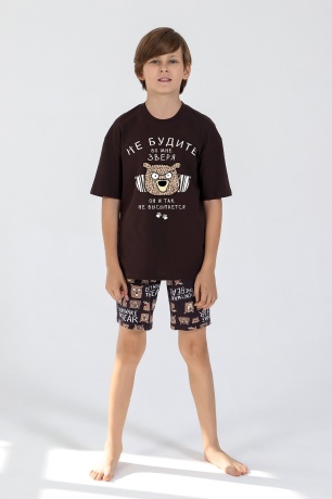 Пижама для мальчика Потап-2 коричневый
