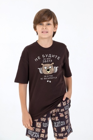 Пижама для мальчика Потап-2 коричневый