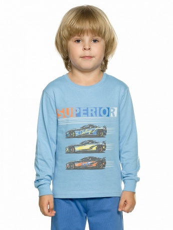 Пижама для мальчиков голубая с гоночными машинами