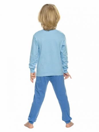 Пижама для мальчиков голубая с гоночными машинами