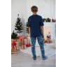 Пижама для мальчика в стиле family look. Новогоднее чудо-2, синий