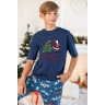 Пижама для мальчика в стиле family look. Новогоднее чудо-2, синий