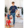 Пижама для мальчика в стиле family look. Новогоднее чудо-2, синий