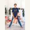 Пижама для мальчика в стиле family look. Новогоднее чудо-2, синий