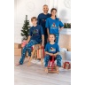 Пижама для мальчика в стиле family look. Новогоднее чудо-2, синий