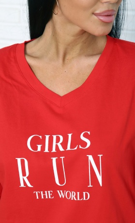 Комплект женский Сердечки красно-белый