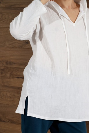 Мужская белая рубашка с капюшоном для пляжа