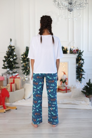Пижама женская в стиле family look. Новогоднее чудо-3, белый