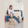 Пижама женская в стиле family look. Новогоднее чудо-3, белый