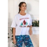 Пижама женская в стиле family look. Новогоднее чудо-3, белый