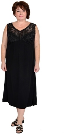 Сорочка женская черная, вискоза, большие размеры