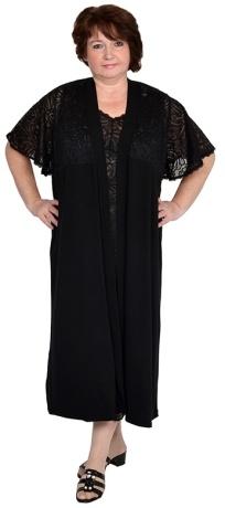 Сорочка женская черная, вискоза, большие размеры