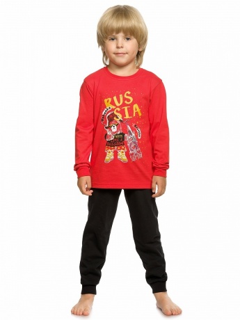Комплект для мальчиков красный с медведем и кремлем
