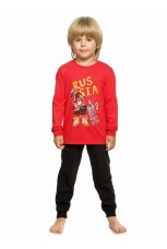 Комплект для мальчиков красный с медведем и кремлем