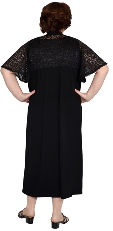 Халат женский черный, вискоза, большие размеры