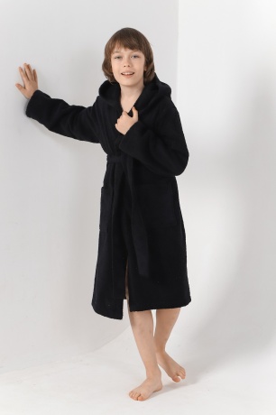 Махровый халат для мальчика Комфорт-2 черный