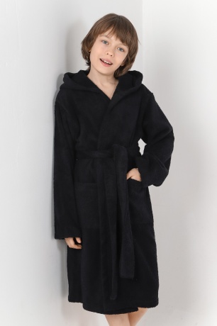 Махровый халат для мальчика Комфорт-2 черный