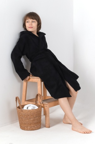 Махровый халат для мальчика Комфорт-2 черный