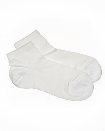 Носки мужские укороченные с перфорацией, белые