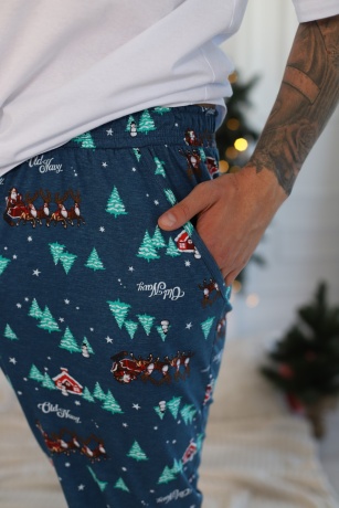 Пижама мужская в стиле family look. Новогоднее чудо-5, белый