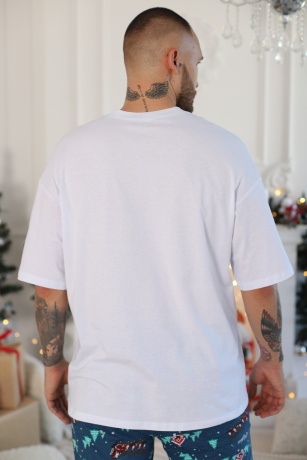 Пижама мужская в стиле family look. Новогоднее чудо-5, белый