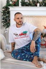 Пижама мужская в стиле family look. Новогоднее чудо-5, белый