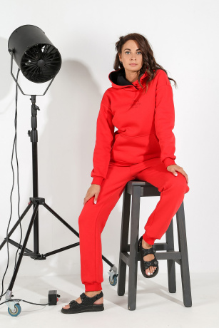 Костюм женский спортивный, утепленный Изи-2 красный