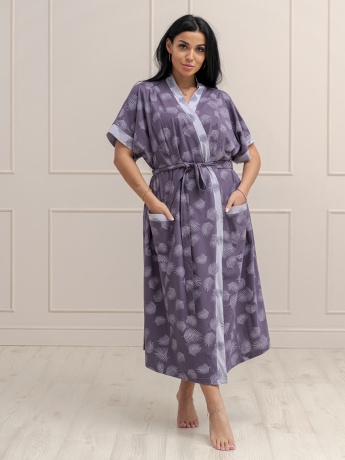 Комплект женский, запашной халат и сорочка, большого размера