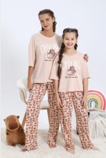 Пижама для девочки с капибарой Family Look Капи-1