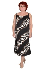 Сорочка женская черная, шелк, большие размеры