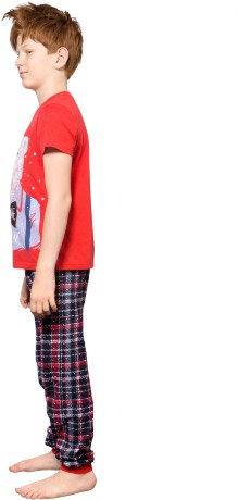 Пижама для мальчика красная с медведем