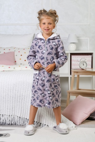 Халат для девочки Хаски-1