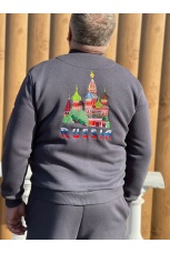 Костюм мужской с вышивкой (серый)