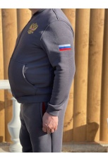 Костюм мужской с вышивкой (серый)