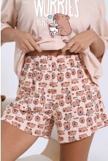 Пижама женская с капибарой Капи-4 бежевый