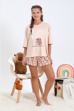 Пижама женская с капибарой Капи-4 бежевый