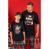 Пижама для мальчика новогодняя family look Традиция-1 черный