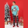 Пижама мужская новогодняя family look Традиция-2 ментоловый