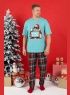 Пижама мужская новогодняя family look Традиция-2 ментоловый
