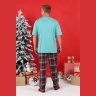 Пижама мужская новогодняя family look Традиция-2 ментоловый