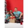 Пижама мужская новогодняя family look Традиция-2 ментоловый