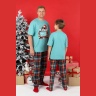 Пижама мужская новогодняя family look Традиция-2 ментоловый