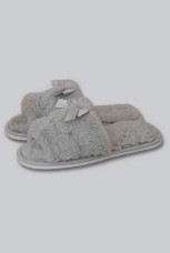 Женские тапочки искусственный мех "Бантик" открытый нос