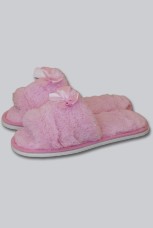Женские тапочки искусственный мех "Бантик" открытый нос