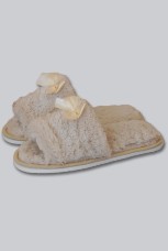 Женские тапочки искусственный мех "Бантик" открытый нос