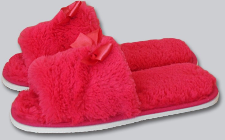 Женские тапочки искусственный мех "Бантик" открытый нос