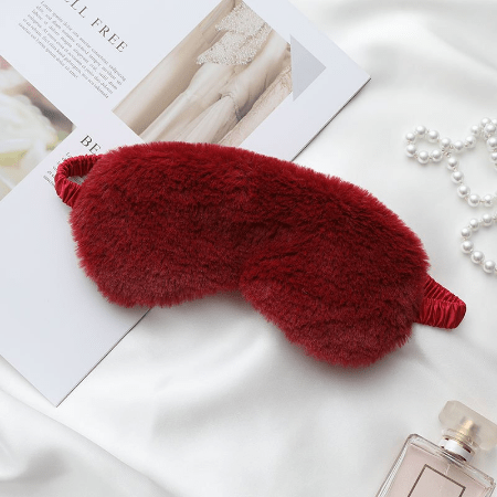 Маска для глаз иск.мех красный